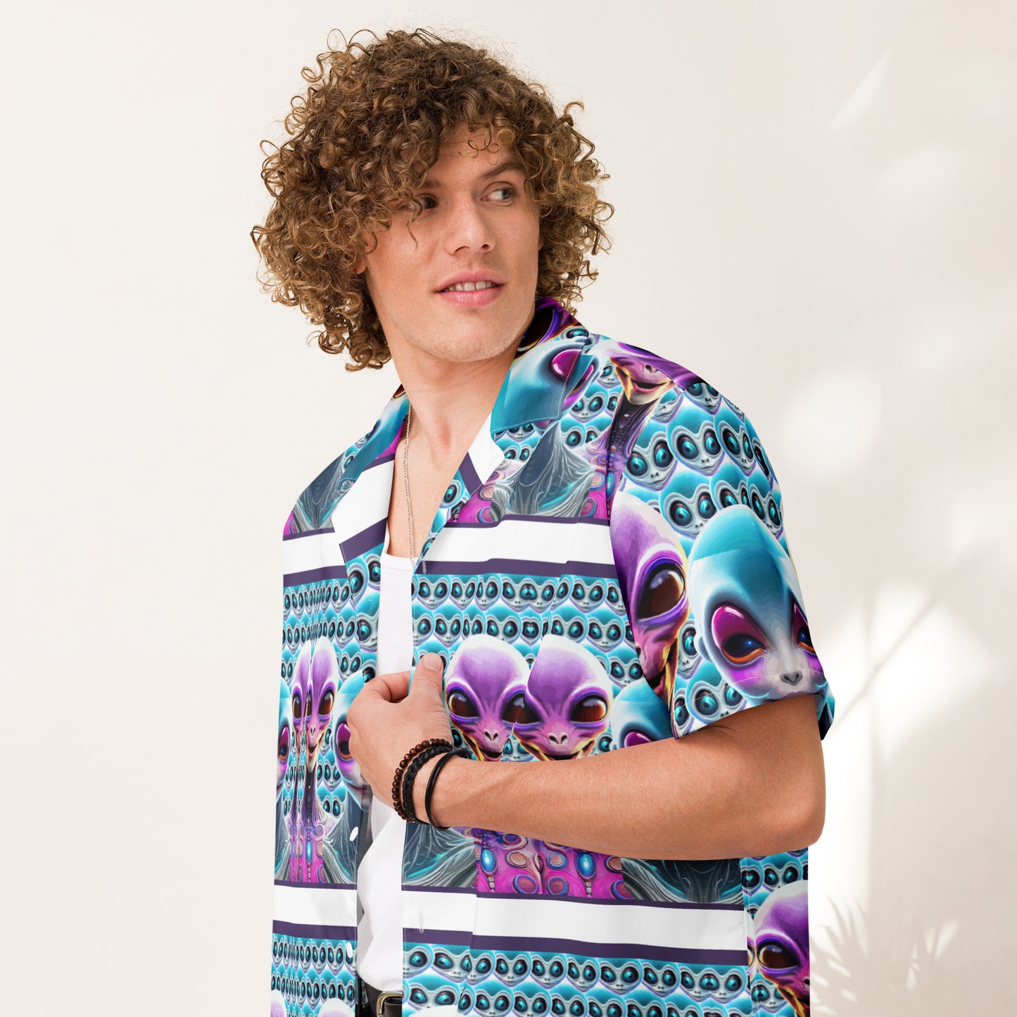 Unisex button shirt Kukloso Space Faces No 6 - Free Shipping