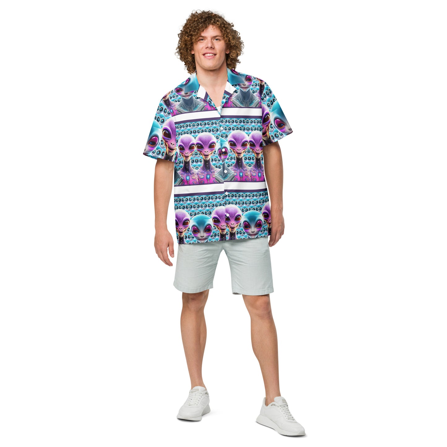 Unisex button shirt Kukloso Space Faces No 6 - Free Shipping