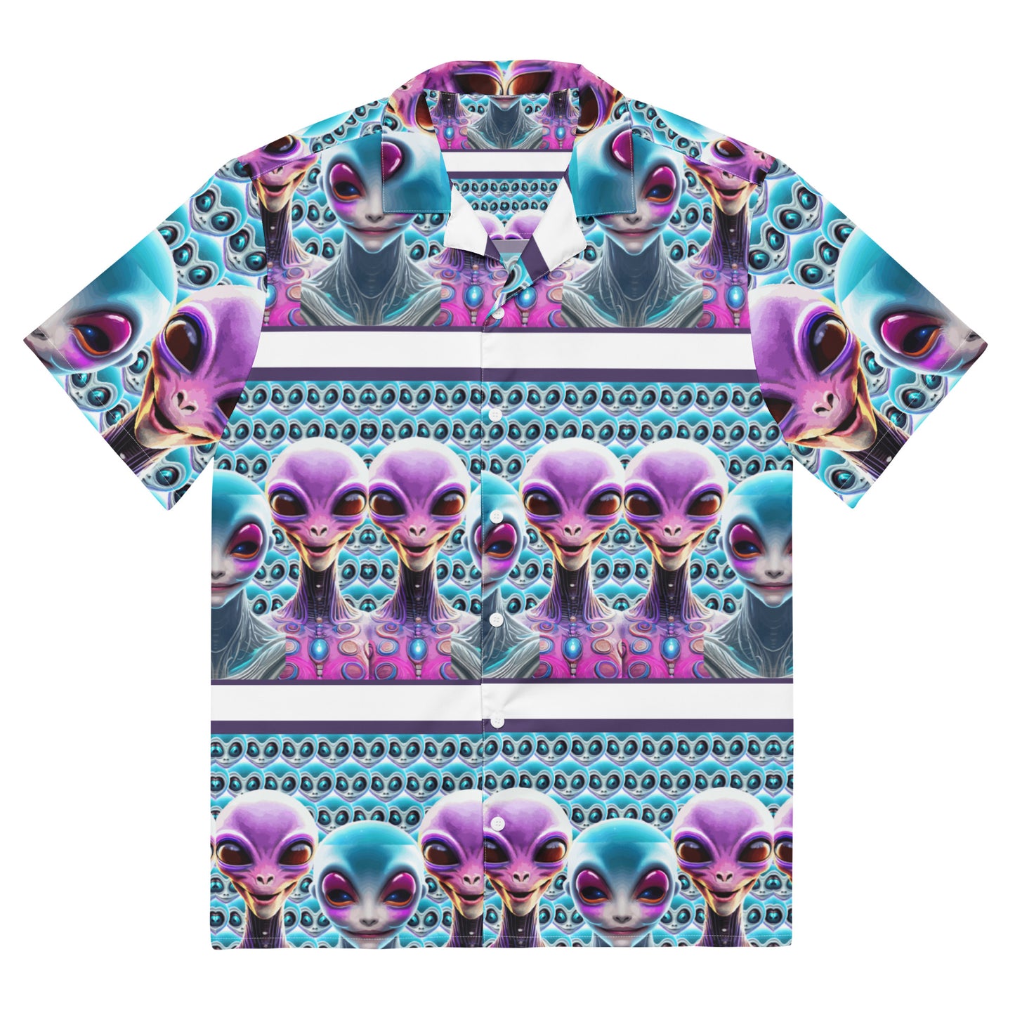 Unisex button shirt Kukloso Space Faces No 6 - Free Shipping