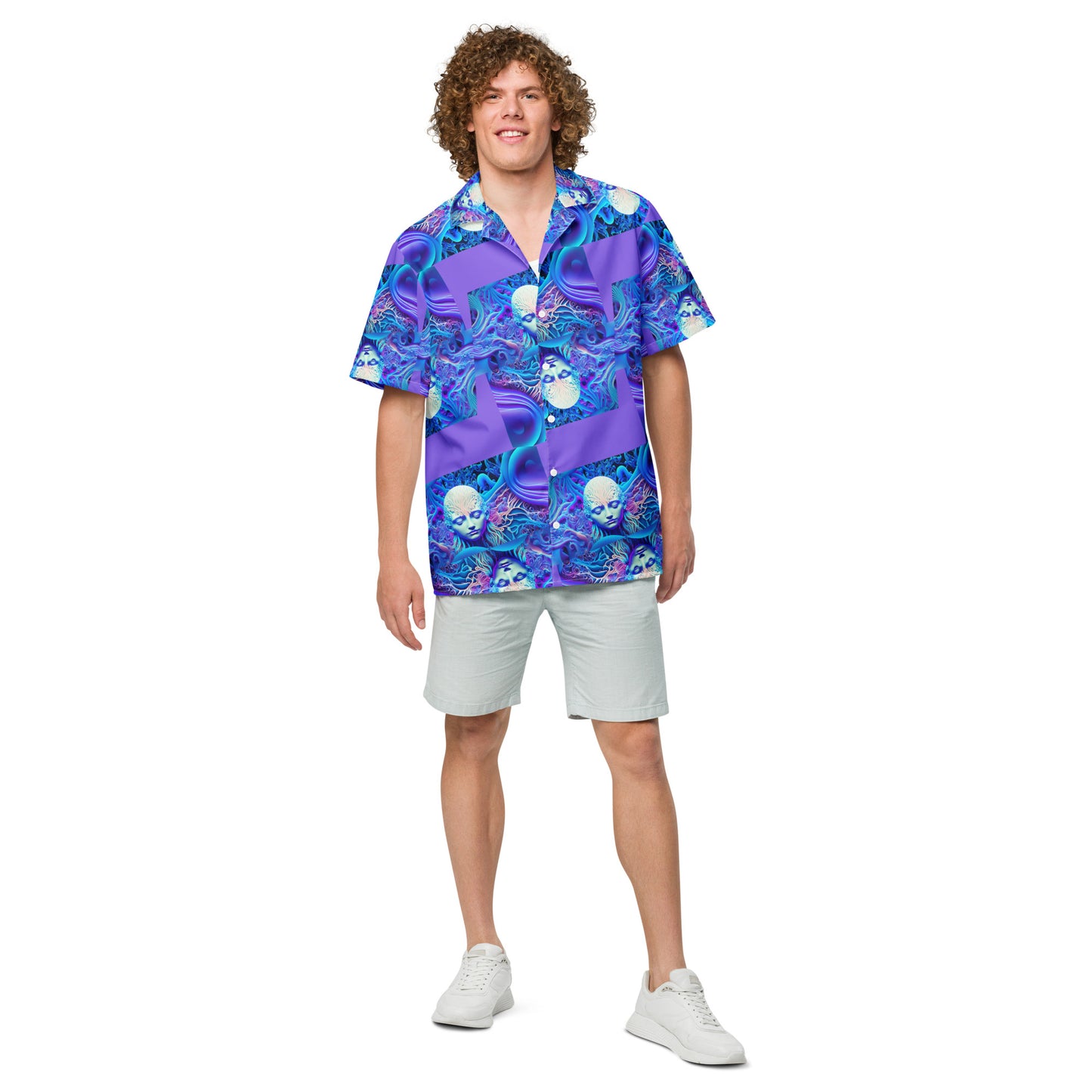Unisex button shirt Kukloso Space Faces 'Love Is Everywhere' - Free Shipping