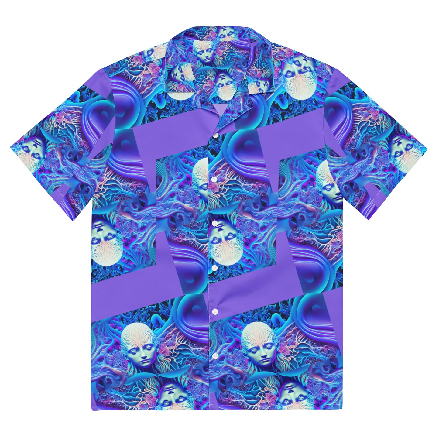 Unisex button shirt Kukloso Space Faces 'Love Is Everywhere' - Free Shipping