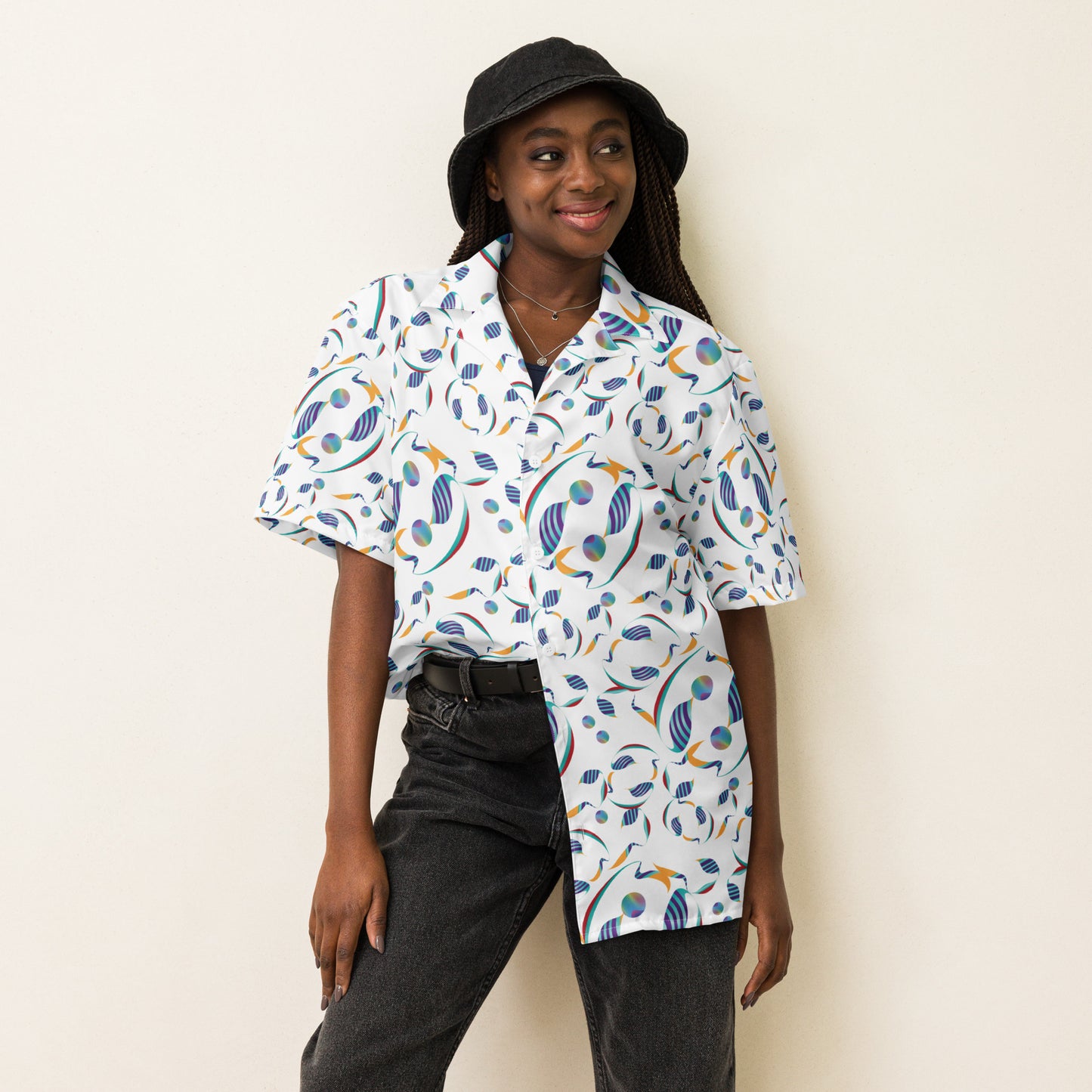 Unisex button shirt Kukloso Whimsical No 80 D - Free Shipping