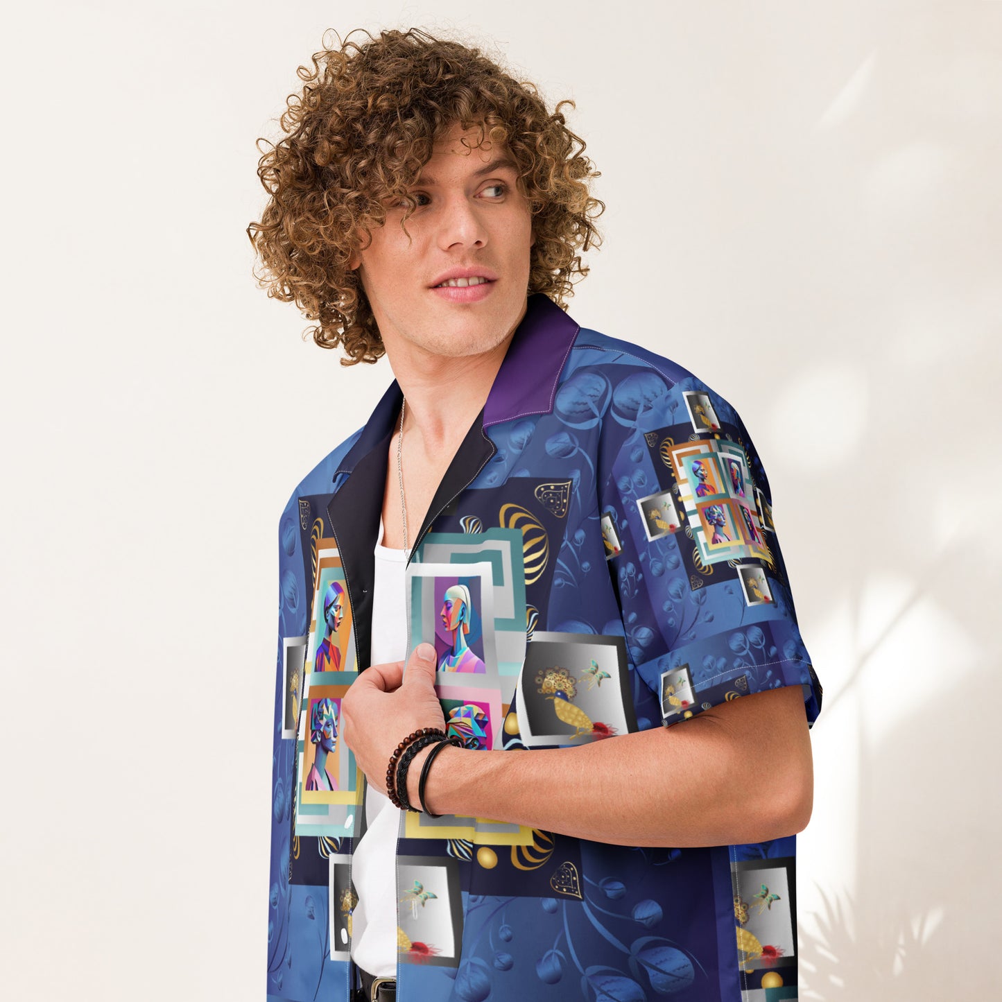 Unisex button shirt Kukloso Four Ladies Collage No 1 Large Pattern - Free Shipping