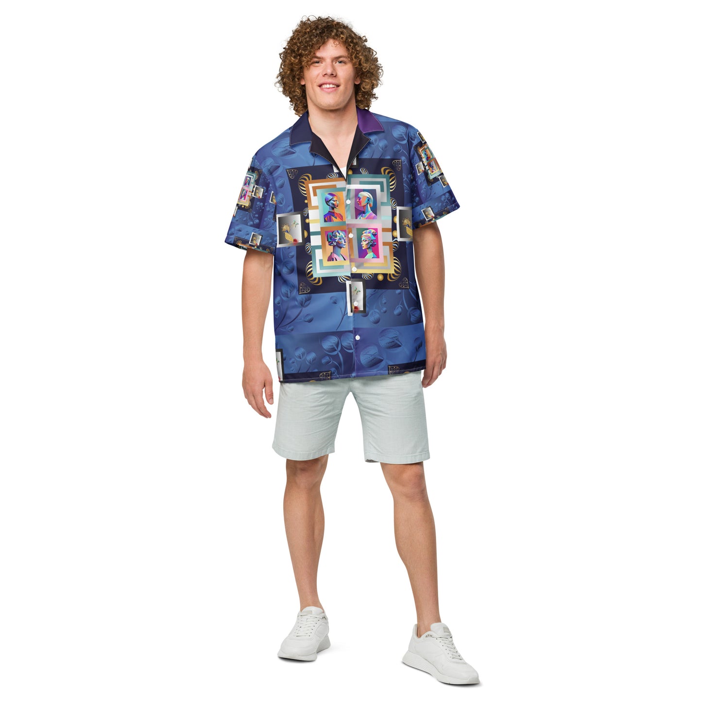 Unisex button shirt Kukloso Four Ladies Collage No 1 Large Pattern - Free Shipping