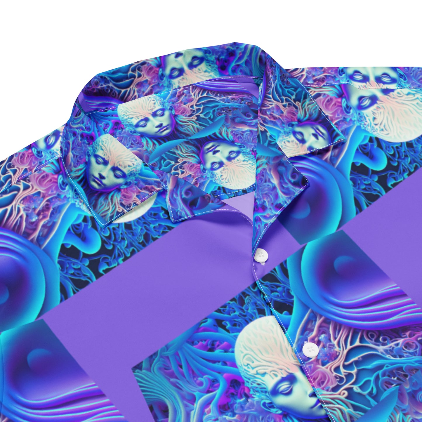 Unisex button shirt Kukloso Space Faces 'Love Is Everywhere' - Free Shipping