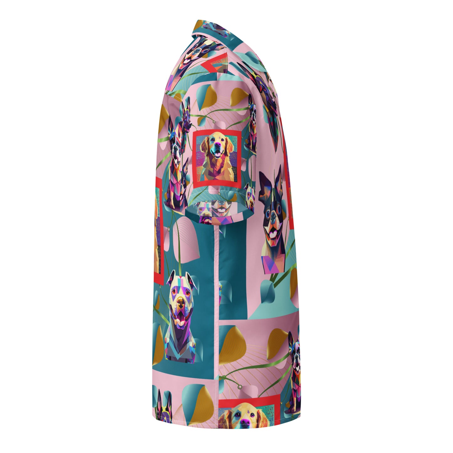 Unisex button shirt Kukloso Melange de fleur Collage w/Dogs No 50 - Free Shipping