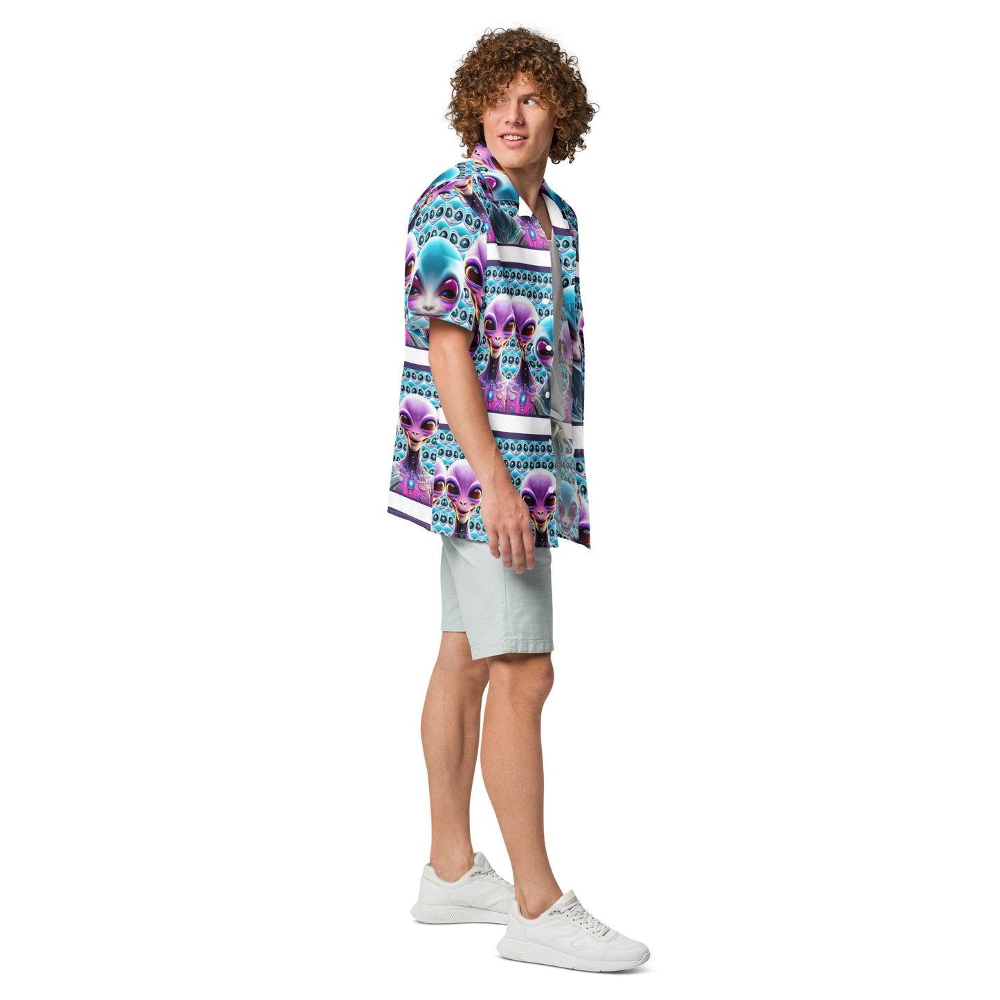 Unisex button shirt Kukloso Space Faces No 6 - Free Shipping