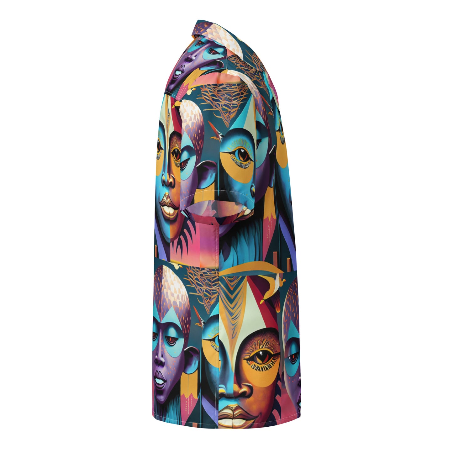 Unisex button shirt Kukloso Cubist Faces No 2 - Free Shipping