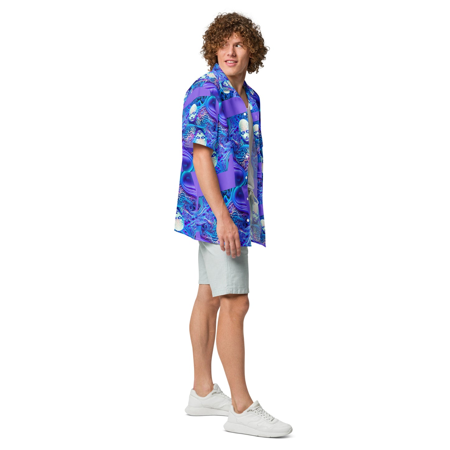 Unisex button shirt Kukloso Space Faces 'Love Is Everywhere' - Free Shipping
