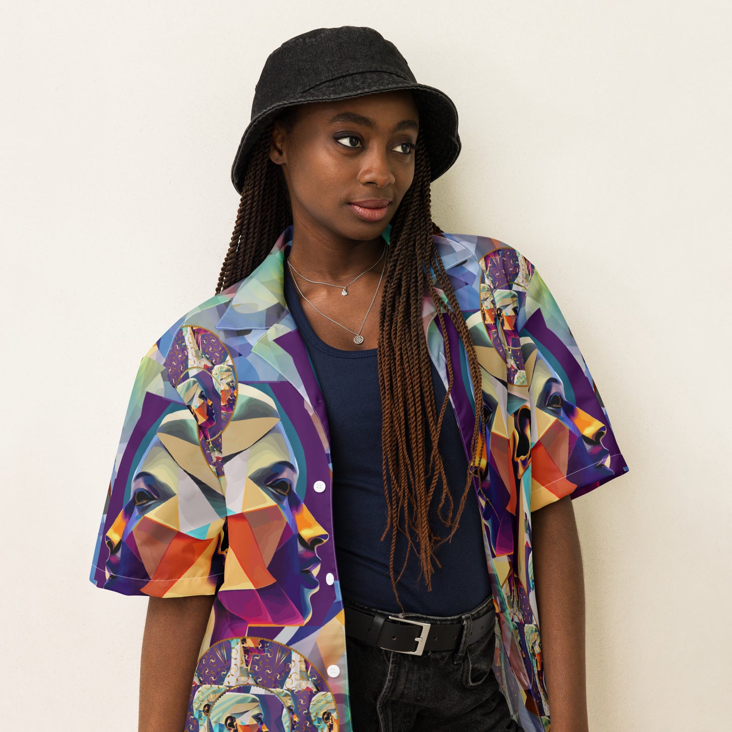 Unisex button shirt Kukloso Cubist Face Collage No 2 - Free Shipping