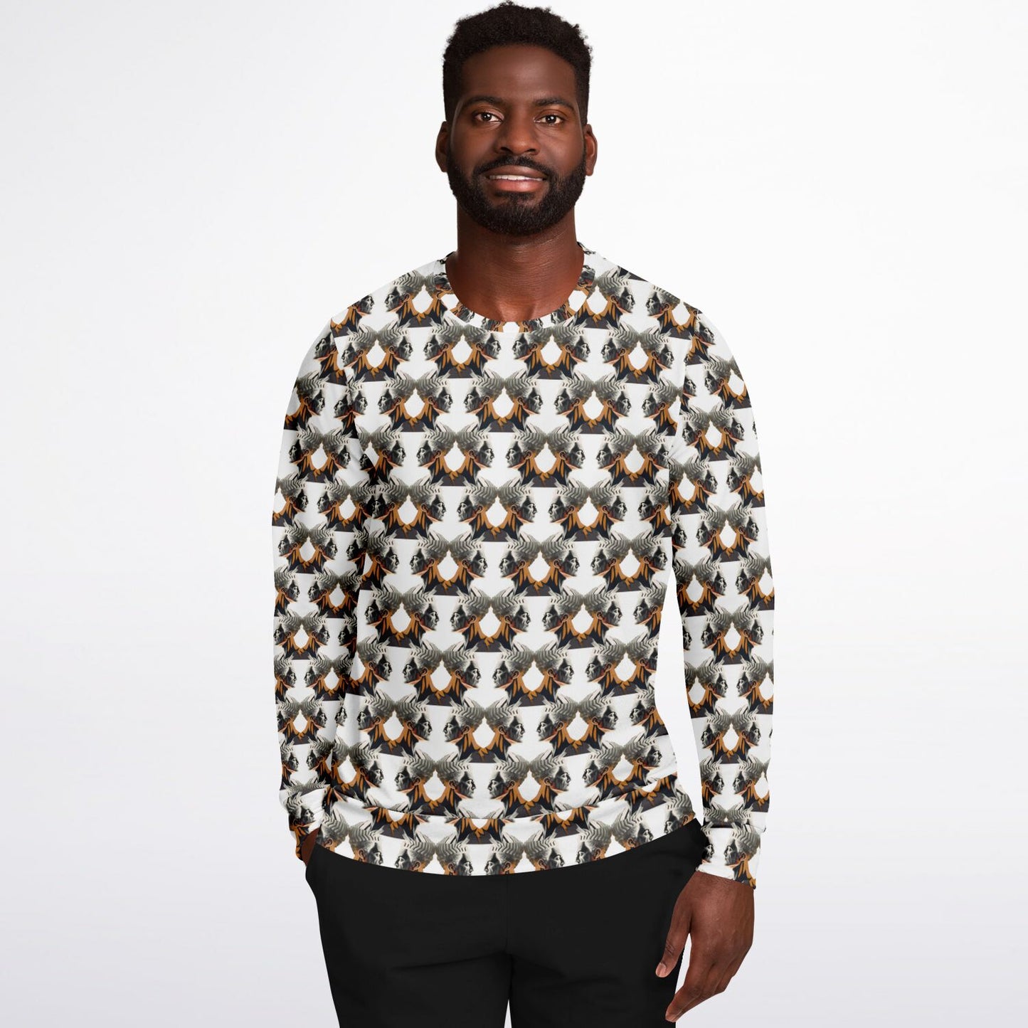 Athletic Sweatshirt - AOP Kukloso Cubist Faces No 4 - Free Shipping