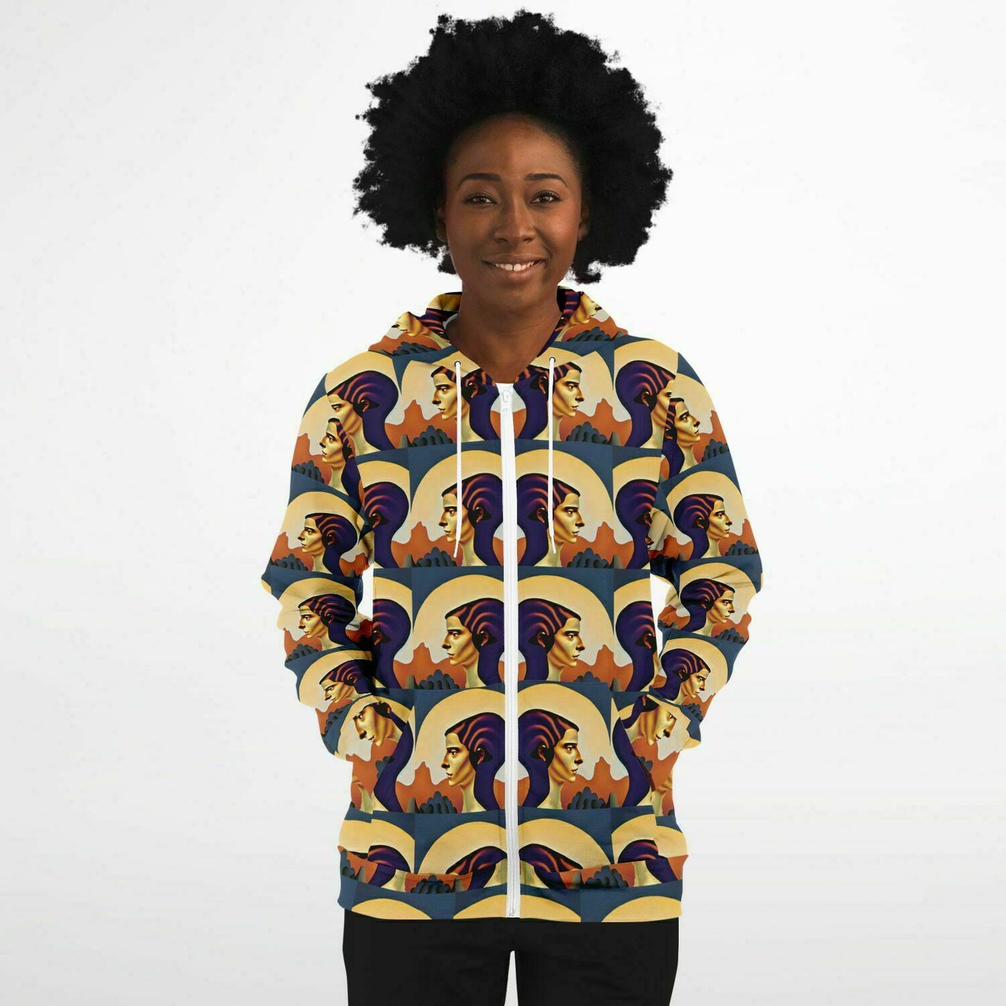 Fashion Zip-Up Hoodie - AOP Kukloso Ancients series No 2 - Free Shipping