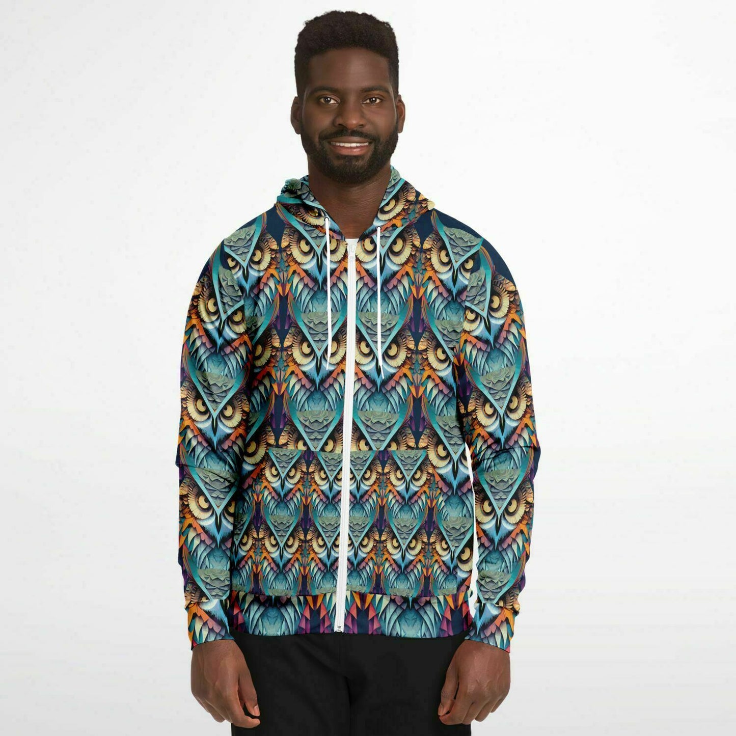 Fashion Zip-Up Hoodie - AOP Kukloso Mr Owl - Free Shipping