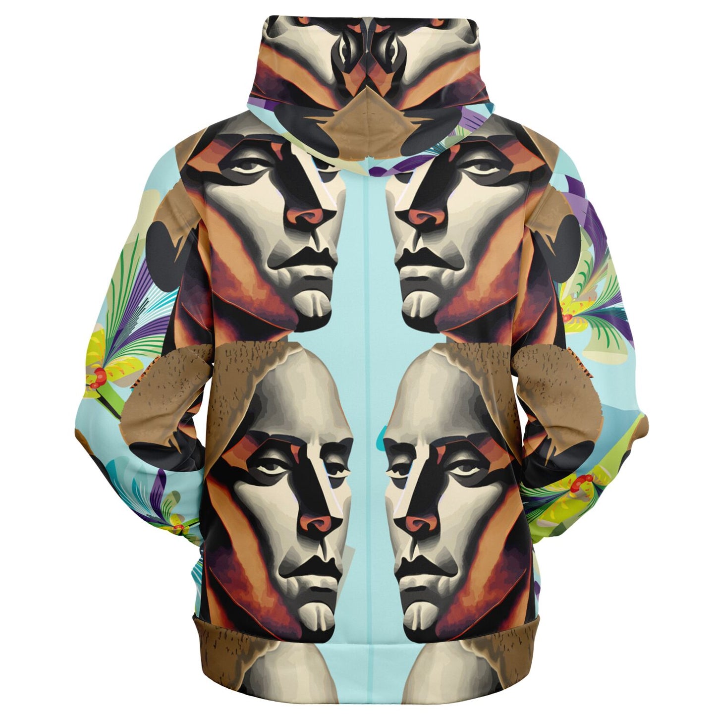 Fashion Zip-Up Hoodie - AOP Kukloso Cubist Faces No 49 - Free Shipping