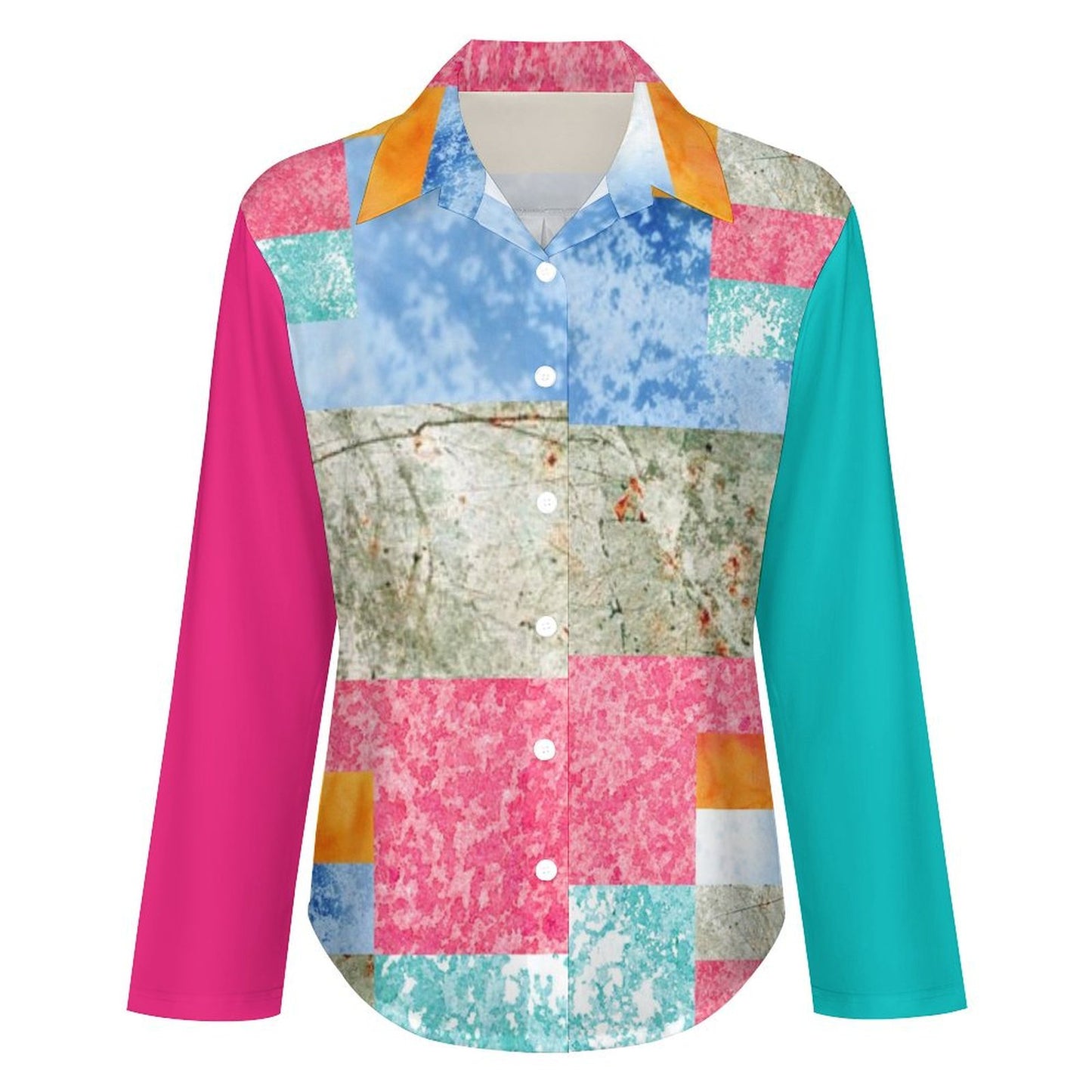 Long Sleeve Shirt Blouse Kukloso Abstract No 586