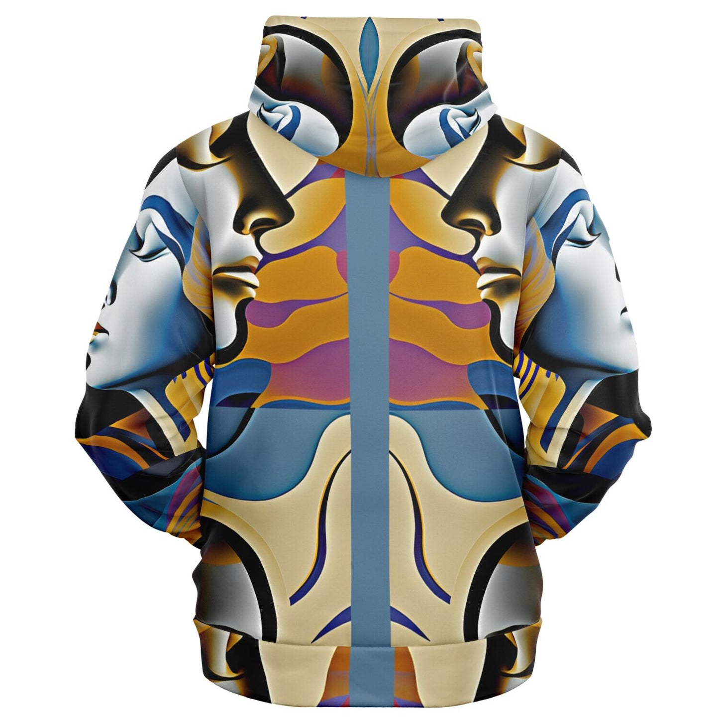 Fashion Zip-Up Hoodie - AOP Kukloso Cubist Faces No 48 - Free Shipping