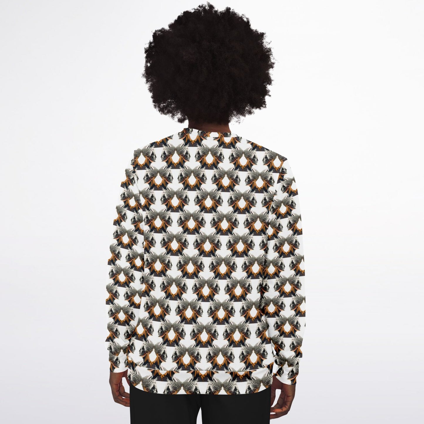 Athletic Sweatshirt - AOP Kukloso Cubist Faces No 4 - Free Shipping