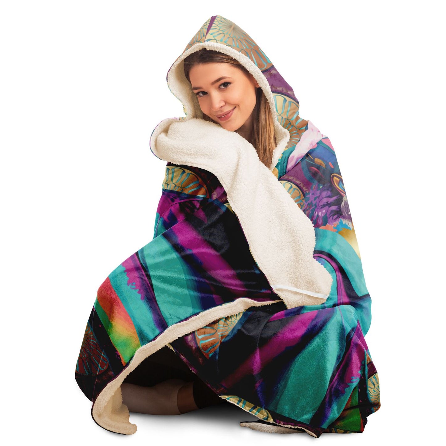 Hooded Blanket - AOP Kukloso Punk Chic No 2 E - Free Shipping