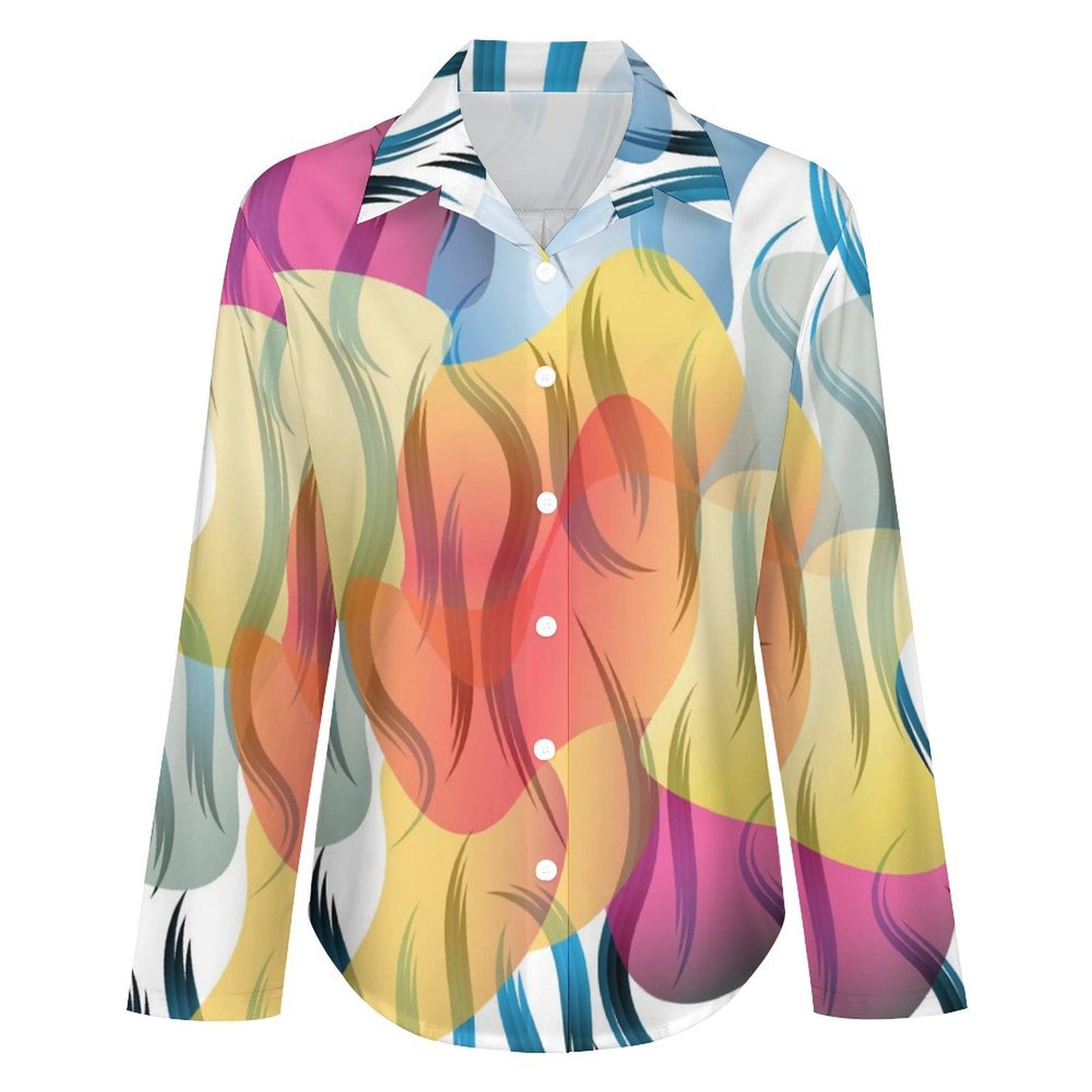 Long Sleeve Shirt Blouse Kukloso Abstract No 1611
