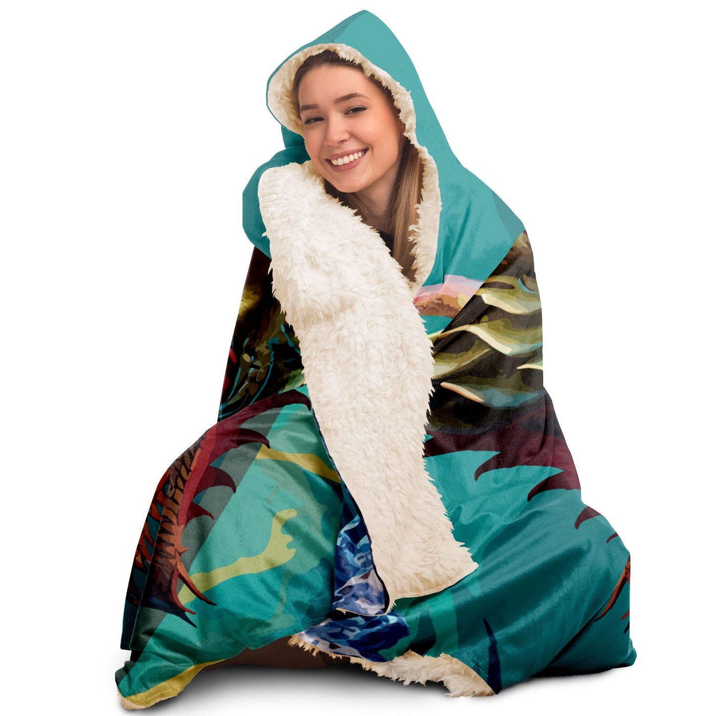 Hooded Blanket - AOP  Kukloso Two Dragons No 3 - Free Shipping
