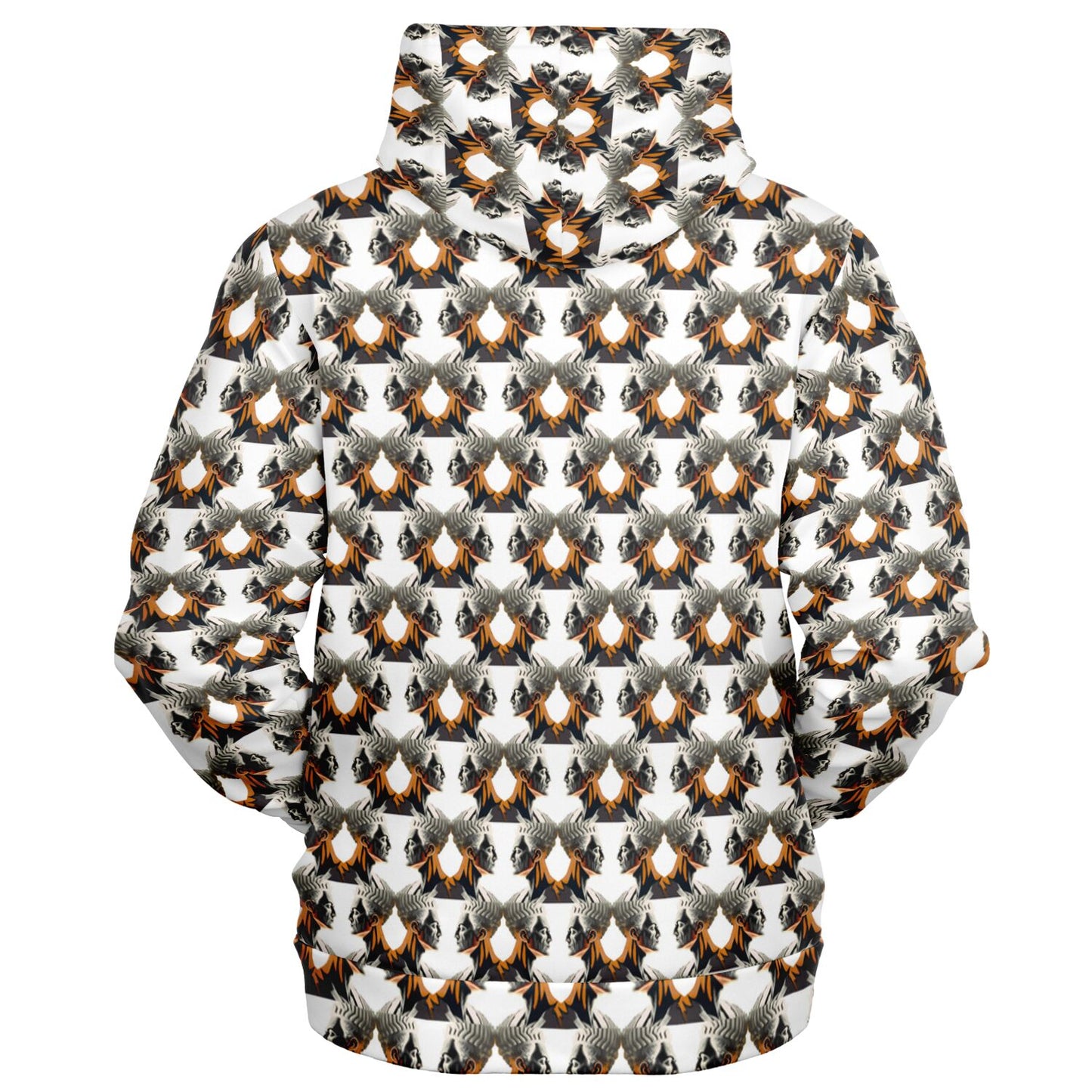 Fashion Zip-Up Hoodie - AOP Kukloso Cubist Faces No 4 on White - Free Shipping