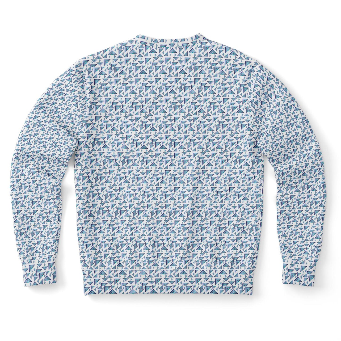 Athletic Sweatshirt - AOP Kukloso Abstractical No 94 Navy, Aqua, Pink shapes on White - Free Shipping