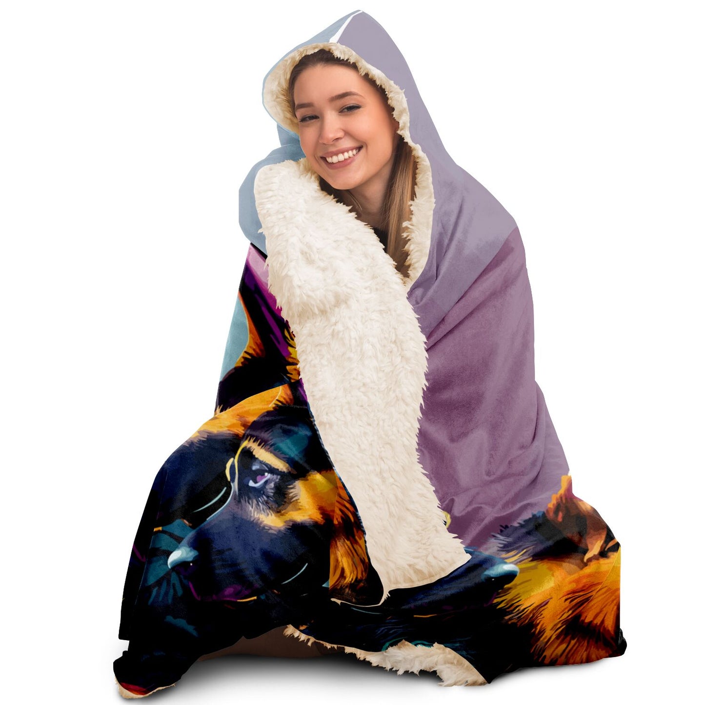 Hooded Blanket - AOP Kukloso German Sheperd Adult No 3 B - Free Shipping