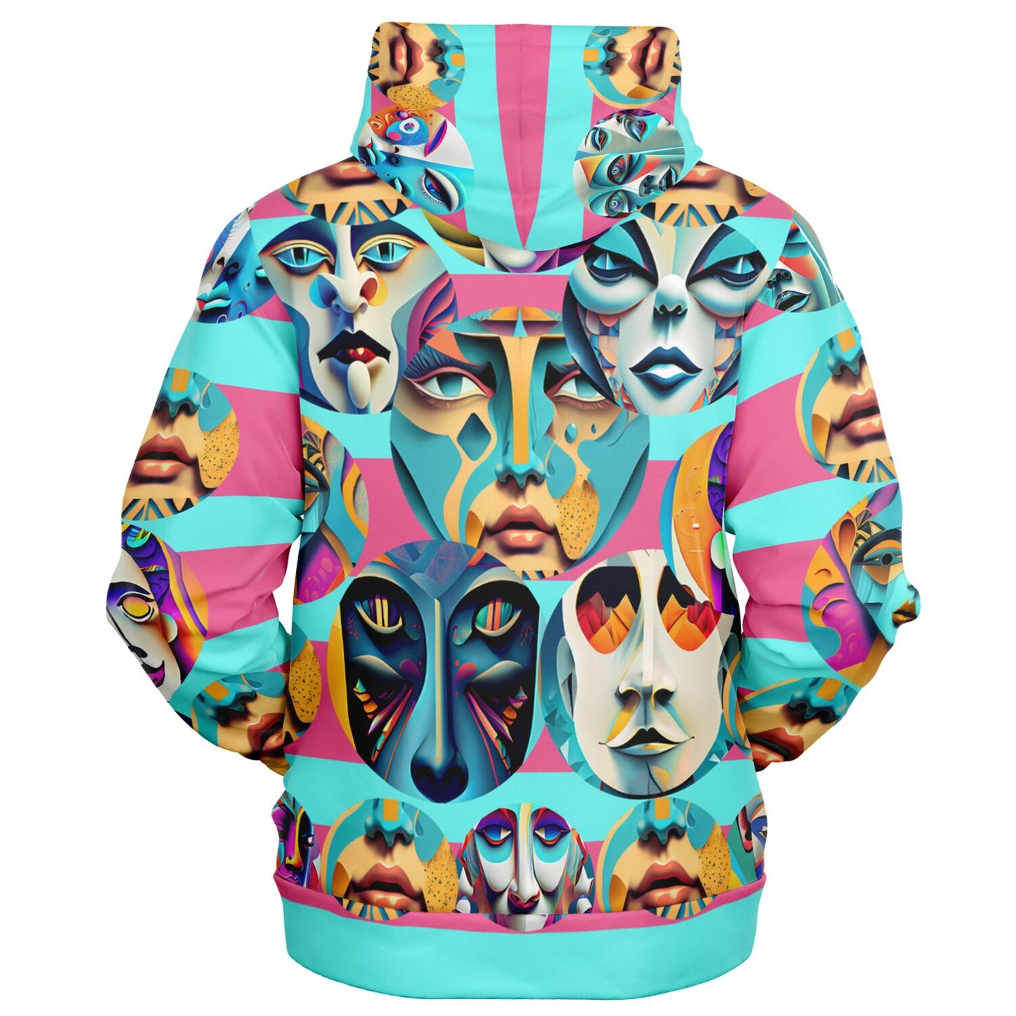 Fashion Zip-Up Hoodie - AOP Kukloso Cubist Faces No 35 - Free Shipping
