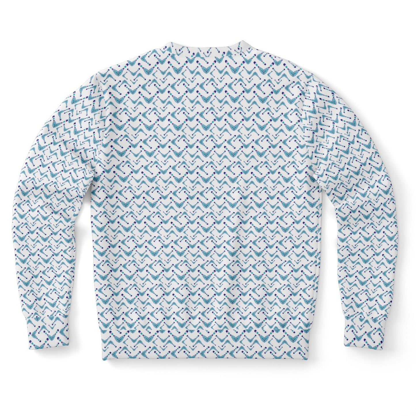 Athletic Sweatshirt - AOP Kukloso Abstractical No 97 Navy, Aqua, Pink Crazy shapes on White - Free Shipping