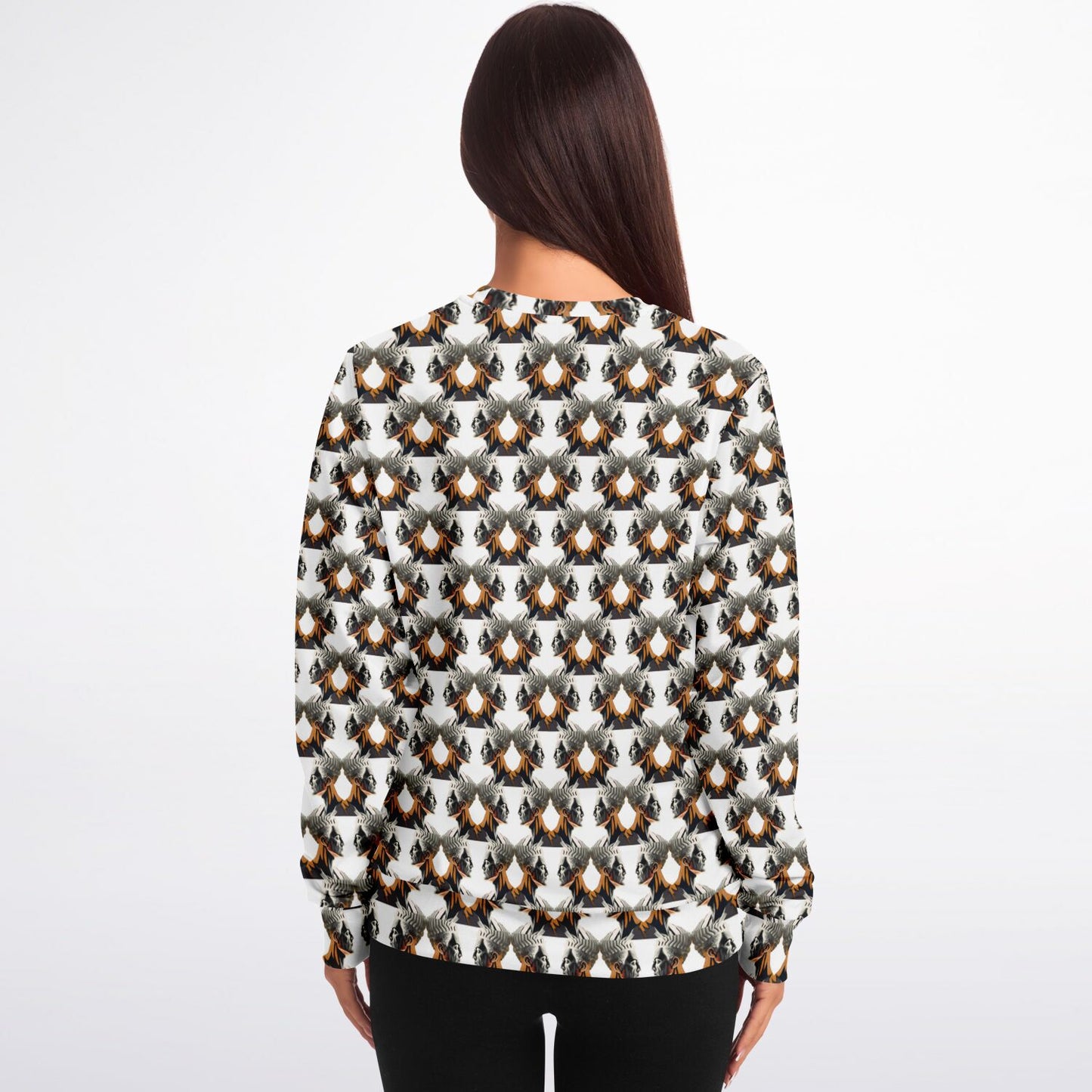 Athletic Sweatshirt - AOP Kukloso Cubist Faces No 4 - Free Shipping