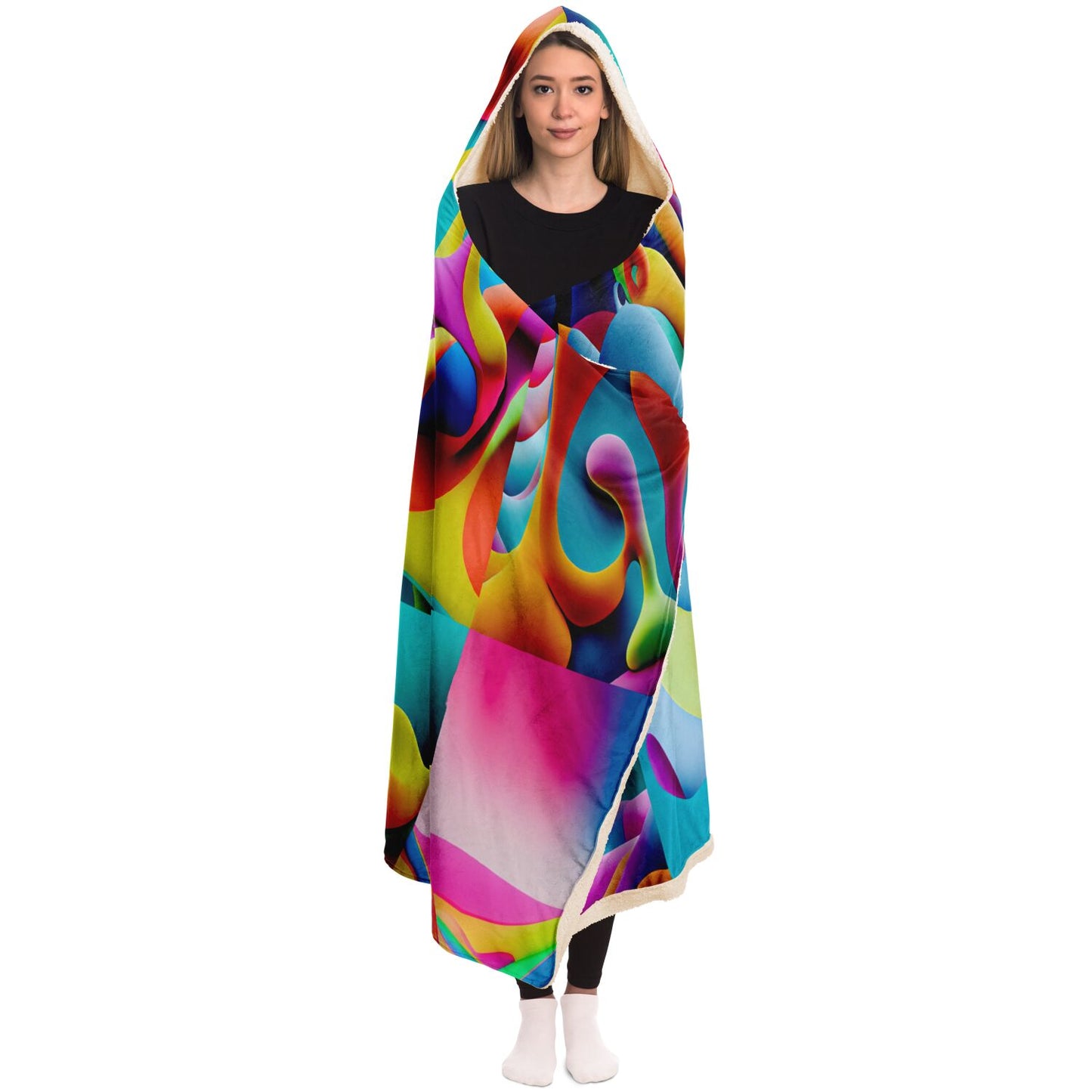 Hooded Blanket - AOP Kukloso Got Color Large Pattern - Free Shipping