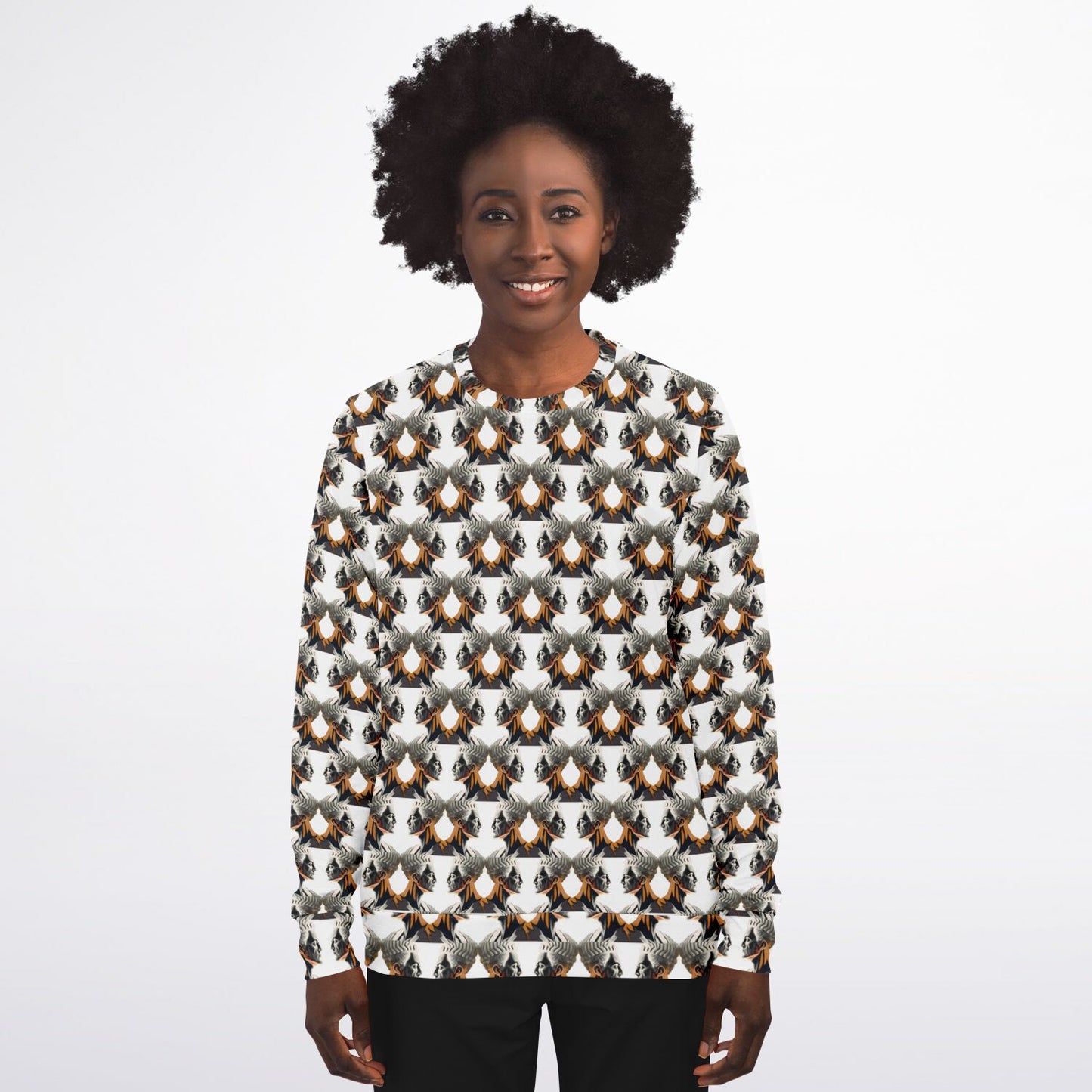 Athletic Sweatshirt - AOP Kukloso Cubist Faces No 4 - Free Shipping