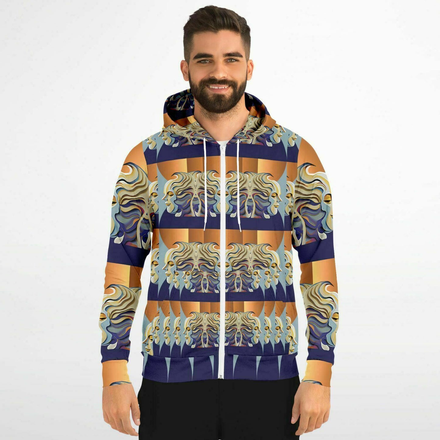 Fashion Zip-Up Hoodie - AOP Kukloso Ancients series No 1 - Free Shipping