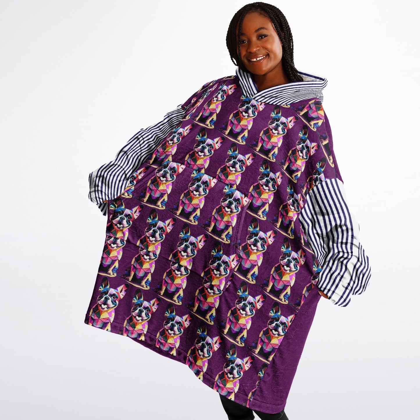 Snug Hoodie Economy - AOP Kukloso Cubist French Bulldog - Free Shipping