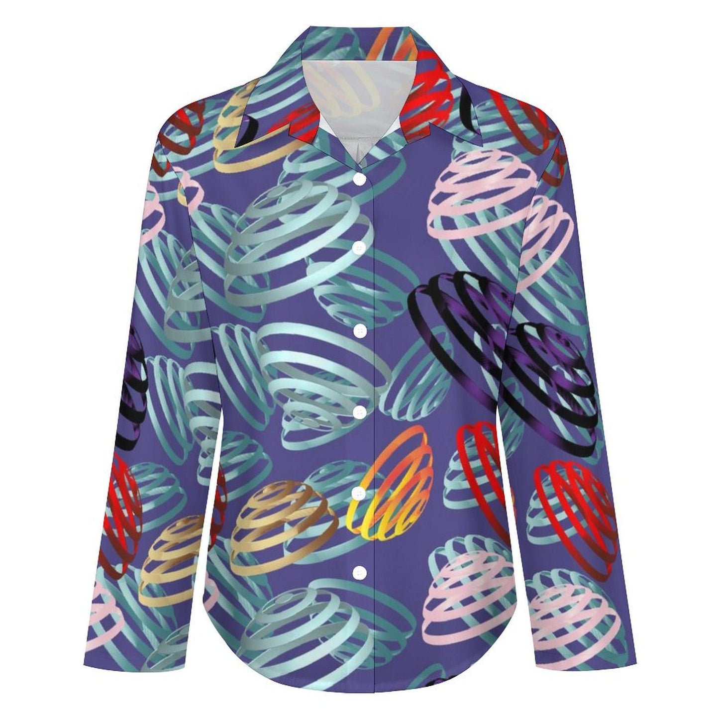 Long Sleeve Shirt Blouse Kukloso Abstract No 510