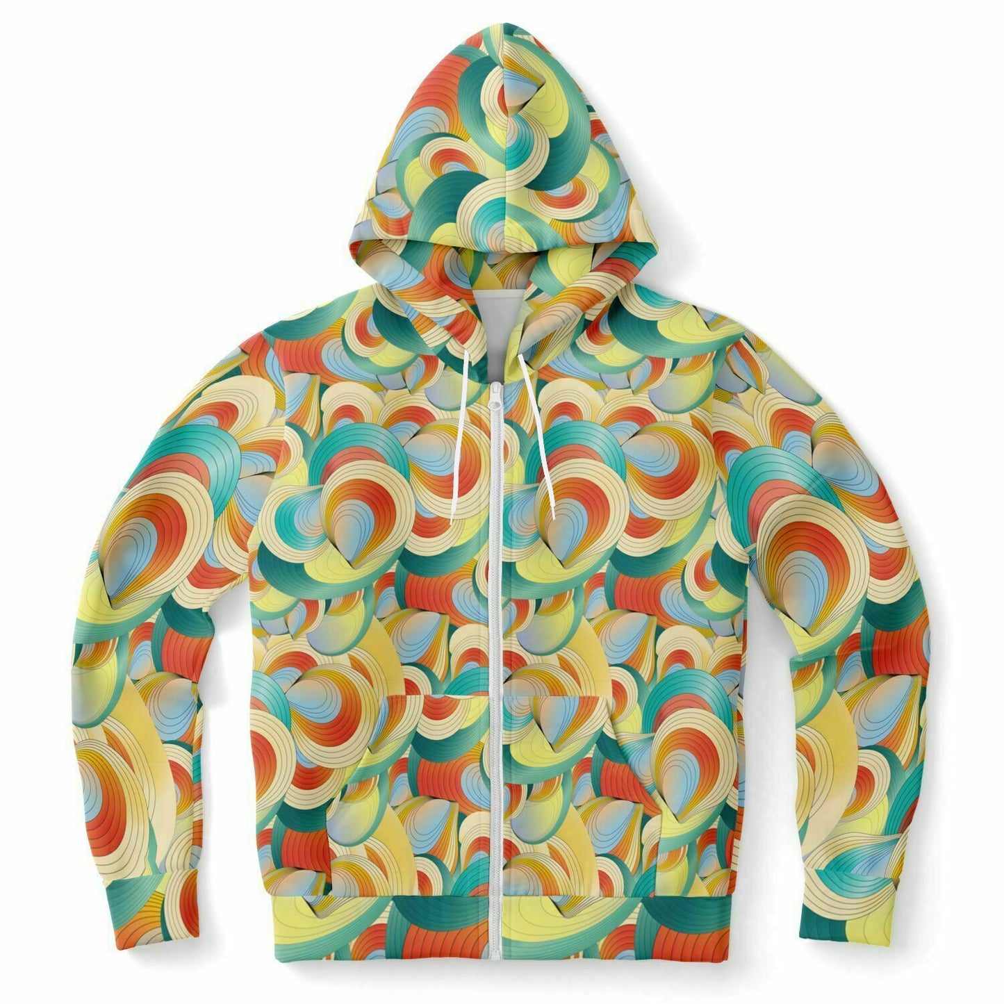 Fashion Zip-Up Hoodie - AOP Kukloso Ice Cream Swirls No 60 Multicolored - Free Shipping