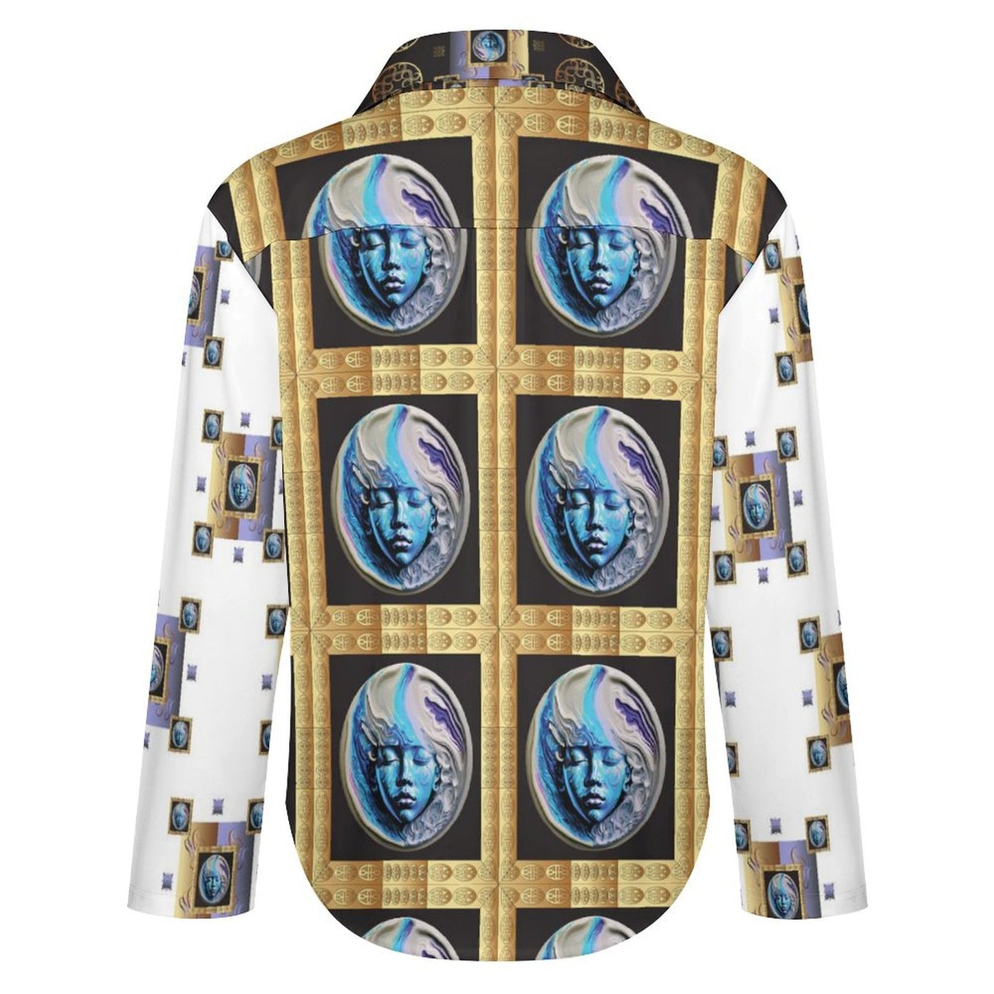 Long Sleeve Shirt Blouse Kukloso Abstract No 1721