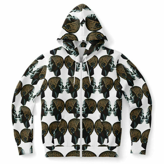 Fashion Zip-Up Hoodie - AOP Kukloso Cubist Faces No 44 - Free Shipping