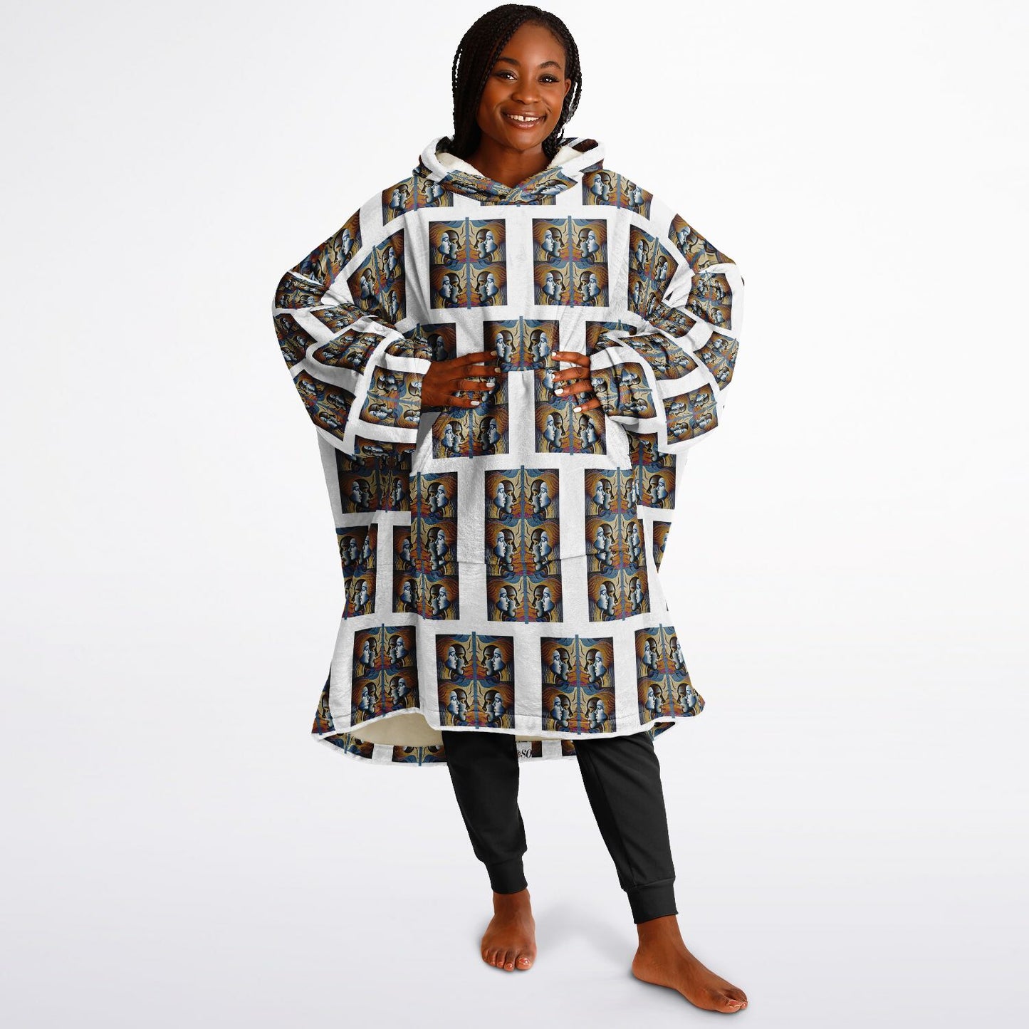 Snug Hoodie Economy - AOP Kukloso Cubist Faces No 48 - Free Shipping