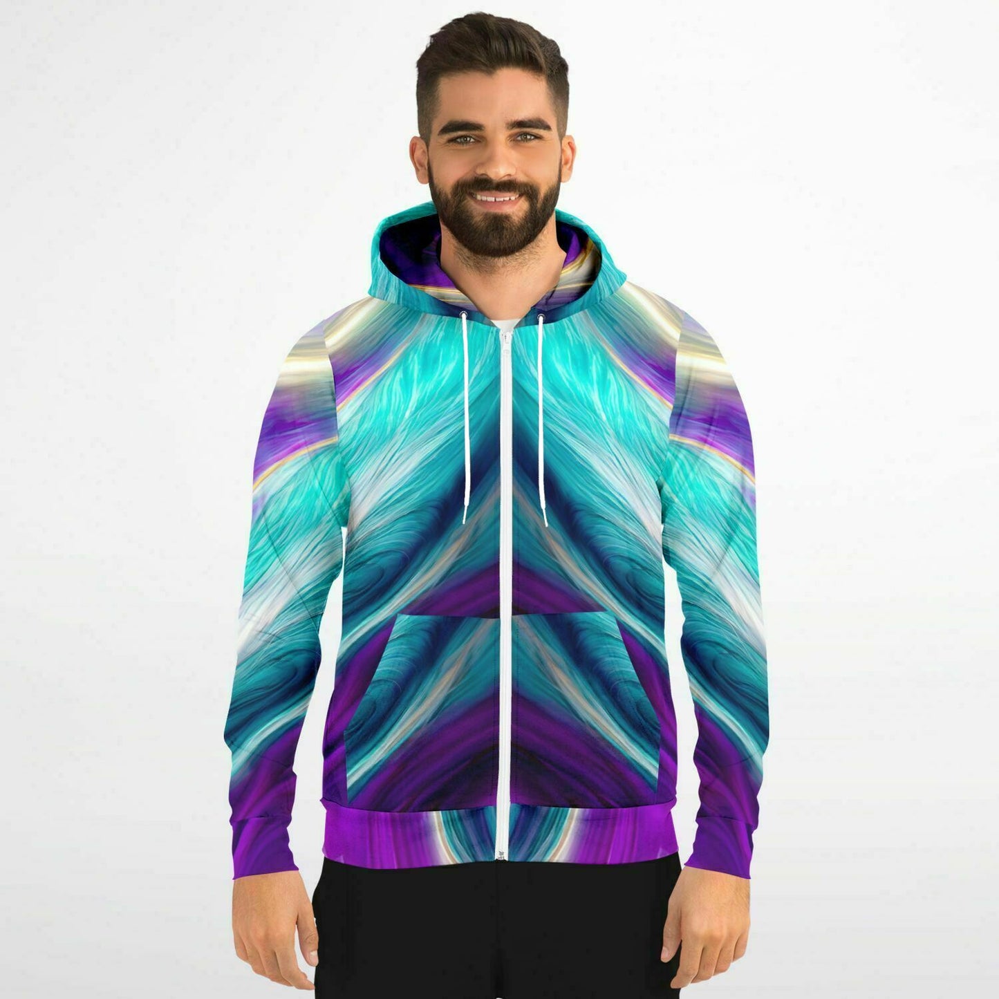 Fashion Zip-Up Hoodie - AOP Kukloso Got Color Series No 28 - Free Shipping