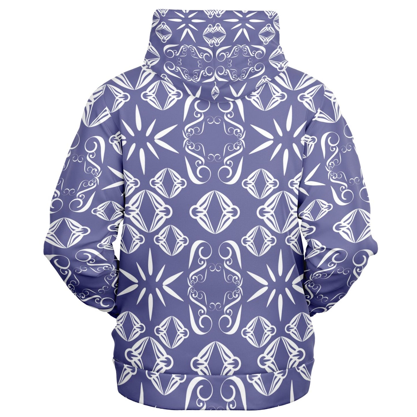 Fashion Zip-Up Hoodie - AOP Kukloso Abstractical No 43 Periwinkle on White - Free Shipping