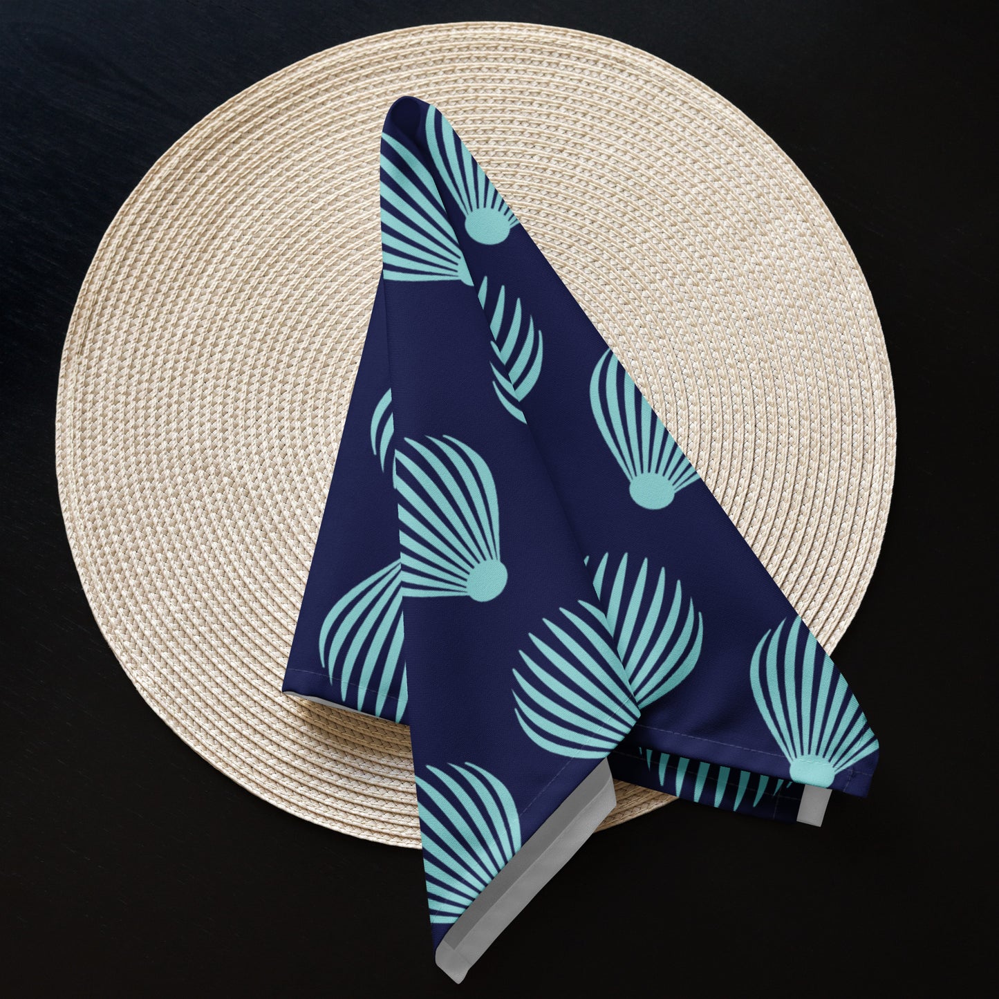 Cloth napkin set Kukloso Scallop Shell No 1 Aqua - Free Shipping