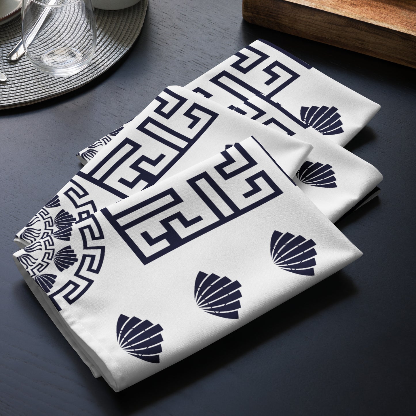 Cloth napkin set Kukloso Greek Border no 78 - Free Shipping