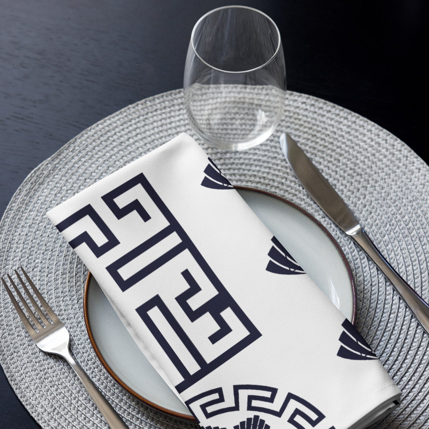 Cloth napkin set Kukloso Greek Border no 78 - Free Shipping