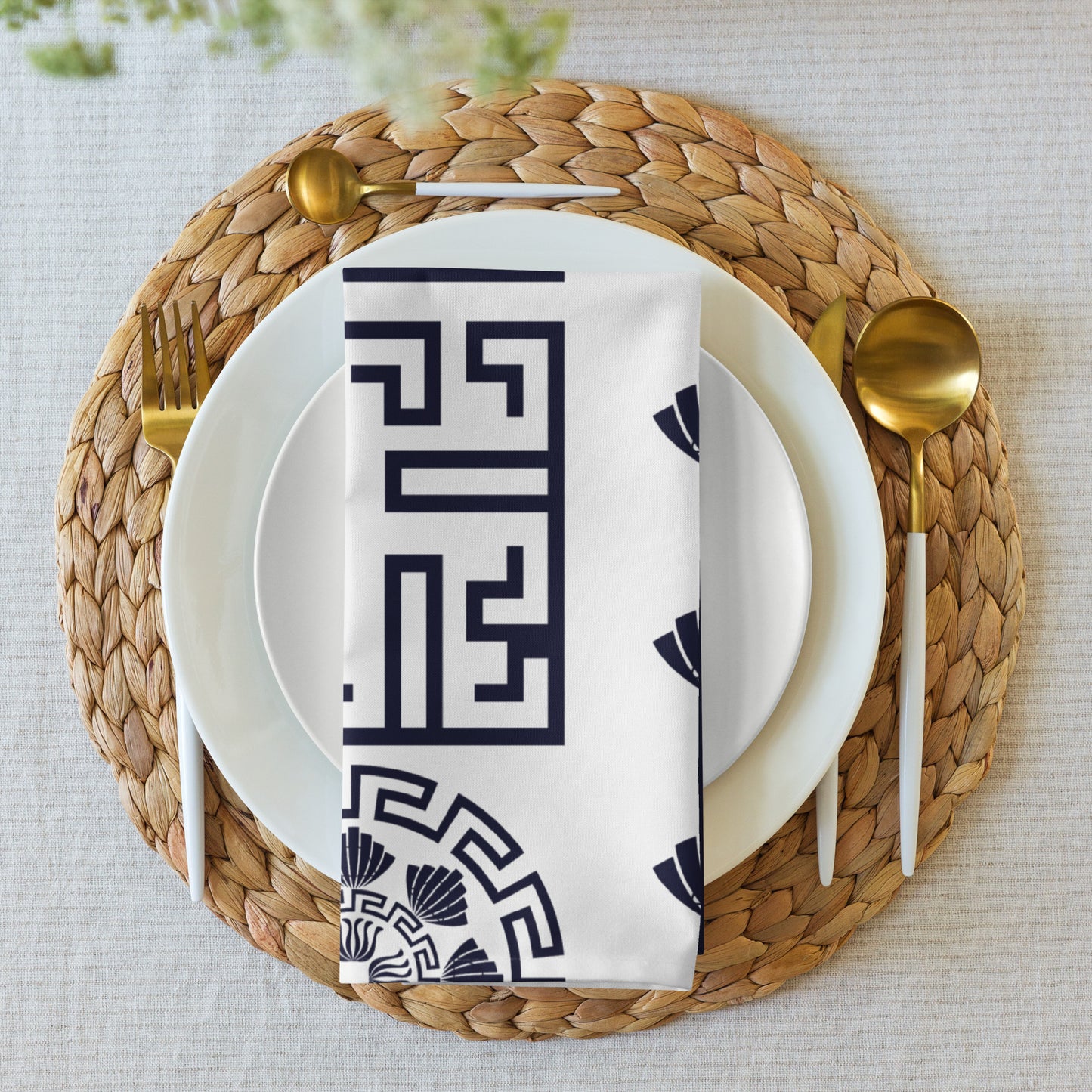 Cloth napkin set Kukloso Greek Border no 78 - Free Shipping