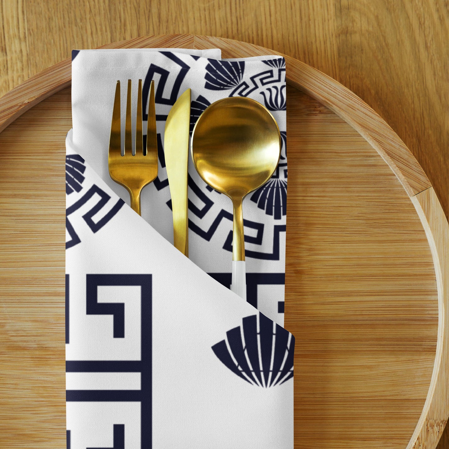 Cloth napkin set Kukloso Greek Border no 78 - Free Shipping