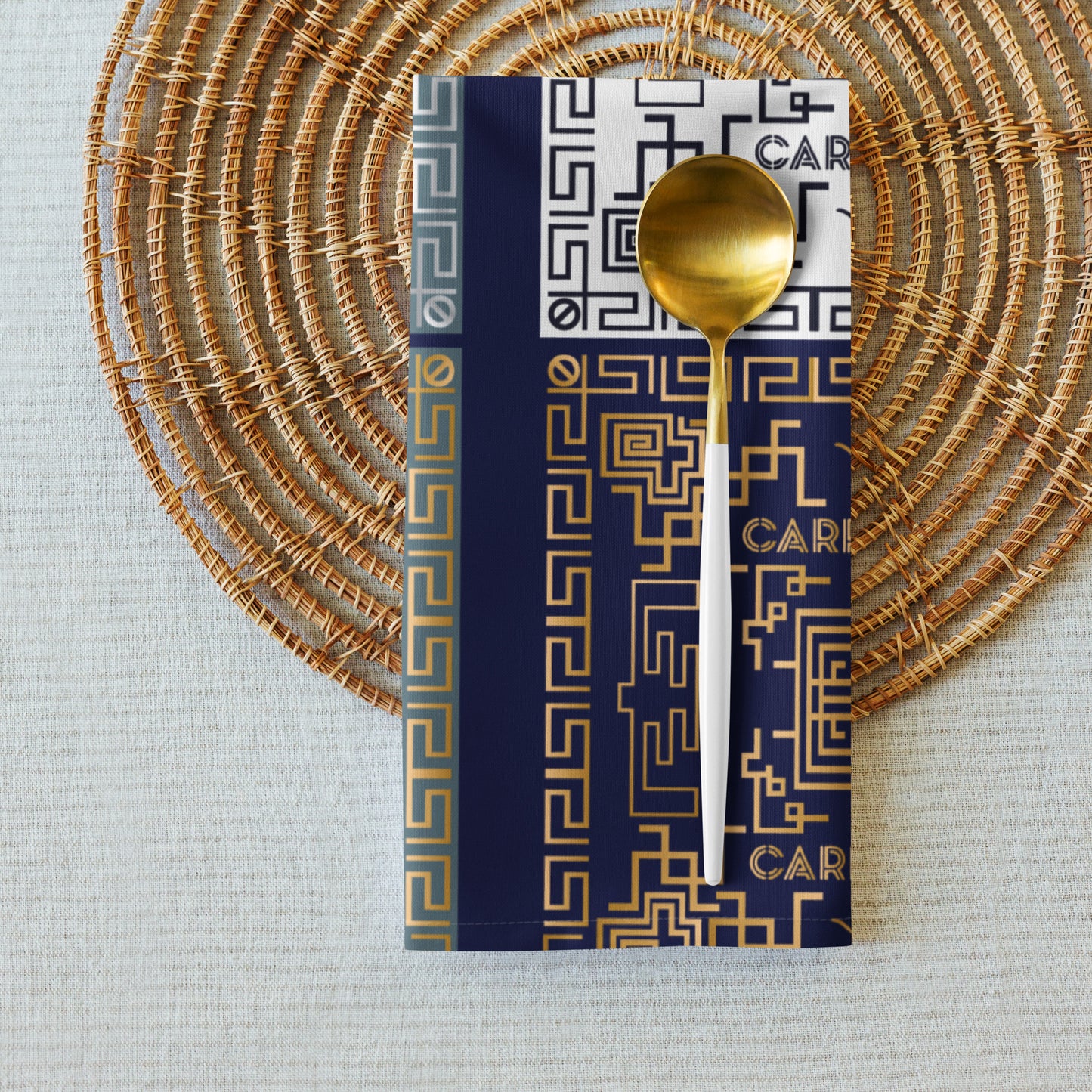 Cloth napkin set Kukloso Greek BorderNo 50 - Free Shipping