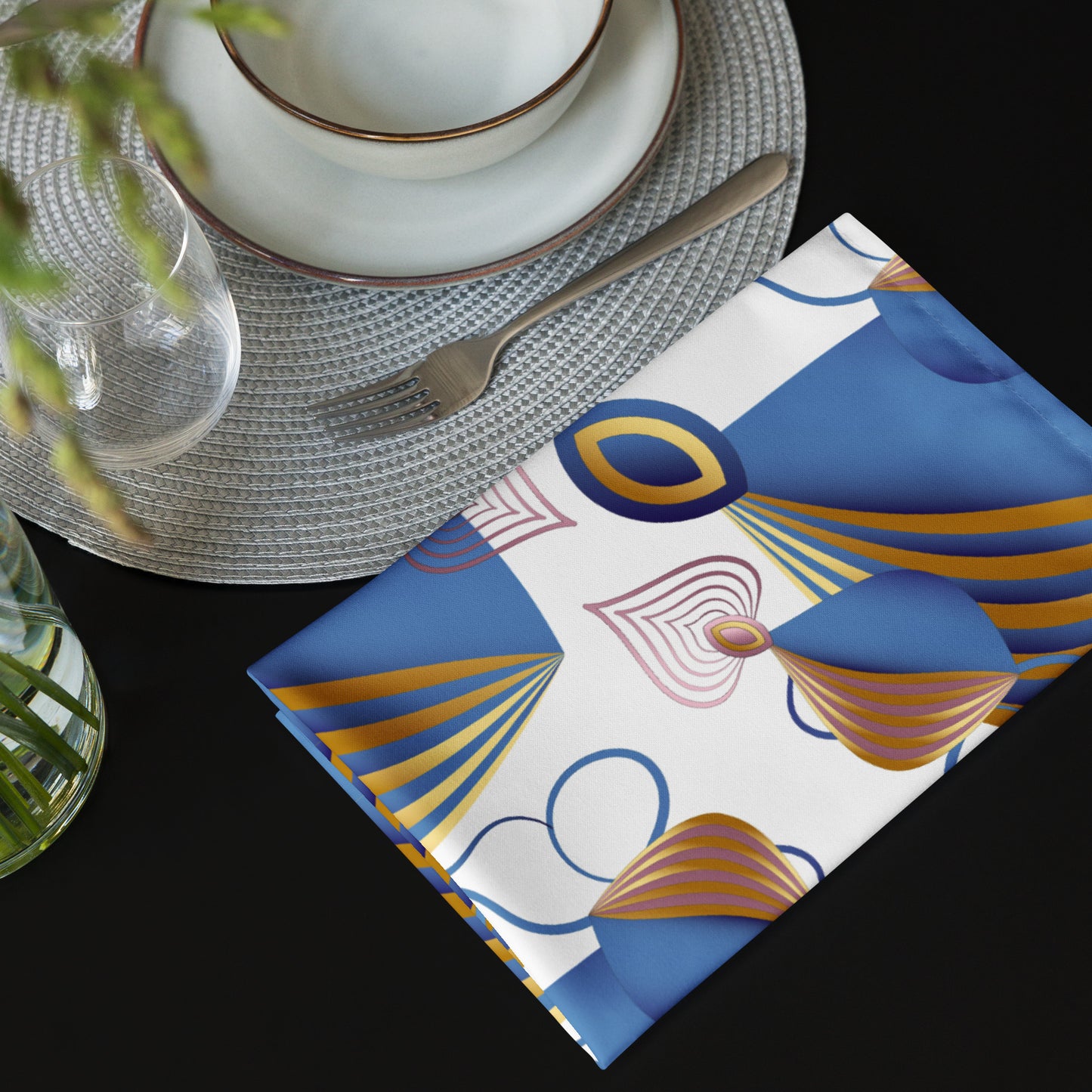 Cloth napkin set Kukloso Fleurons No 48 - Free Shipping
