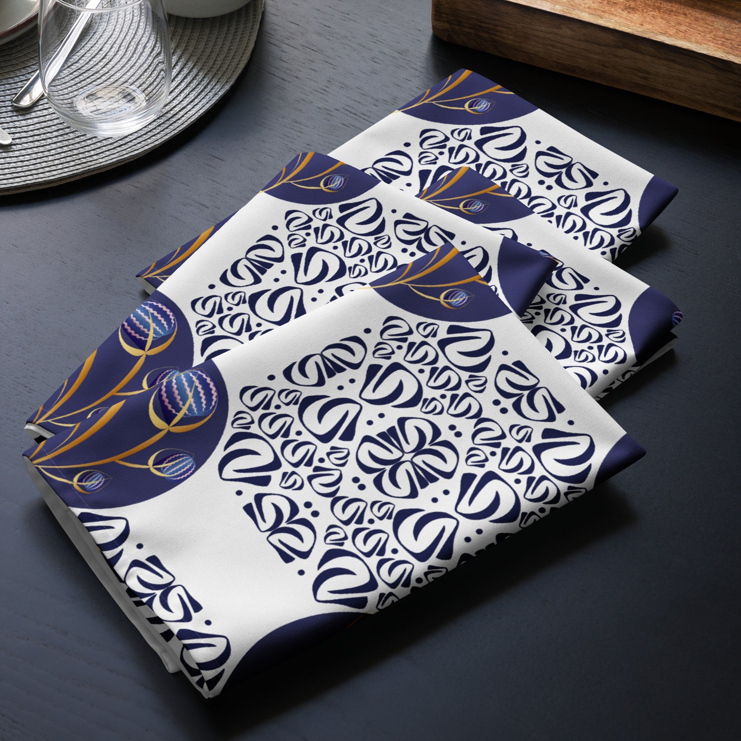 Cloth napkin set Kukloso Fleurons No 33 - Free Shipping