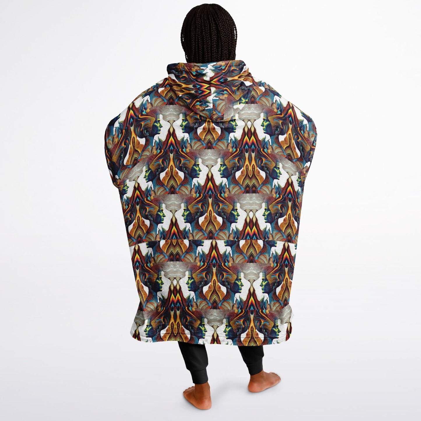 Snug Hoodie Economy - AOP Kukloso Cubist Faces No 42 - Free Shipping
